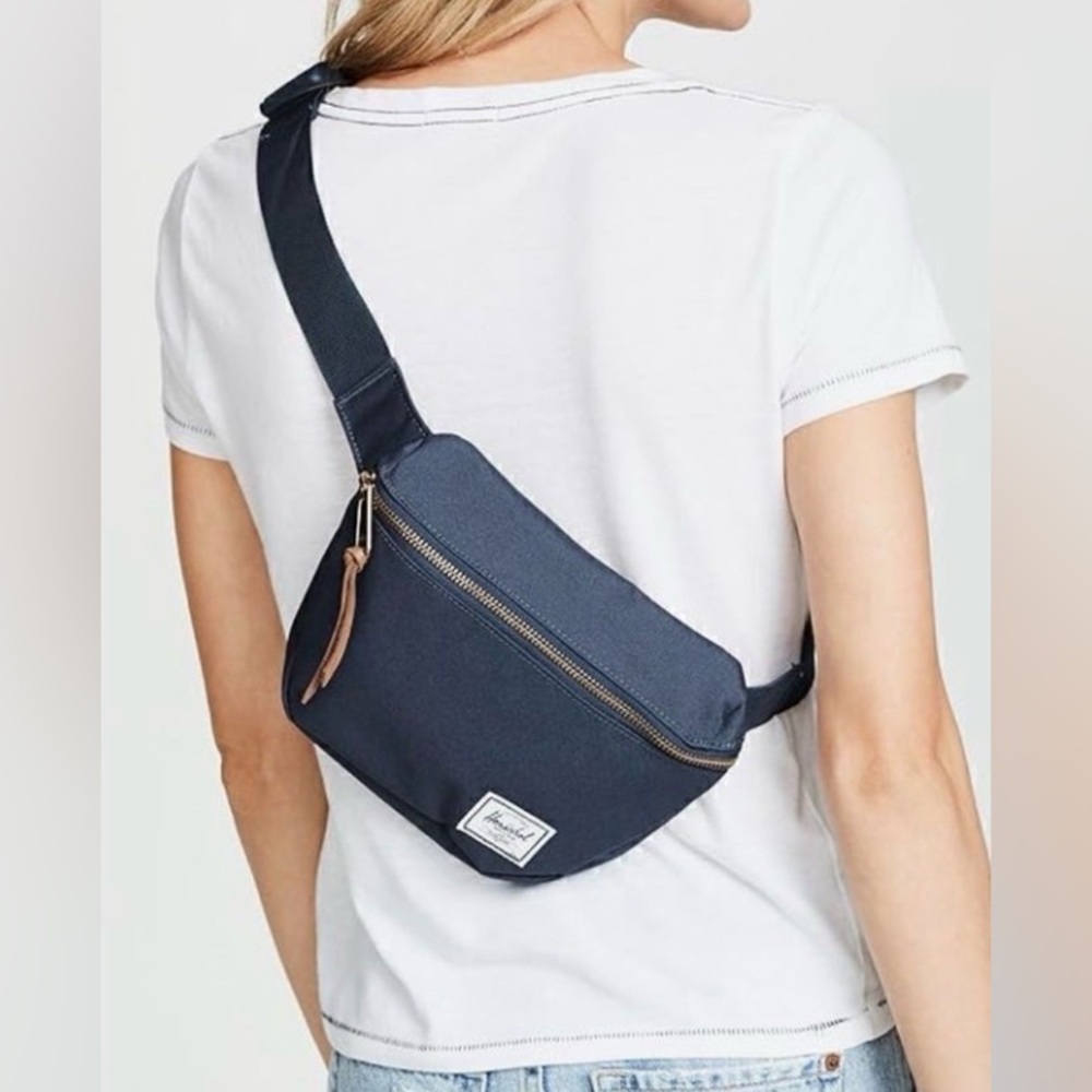“Herschel Supply Company” Navy Blue Denim/ Canvas Belt Bag.